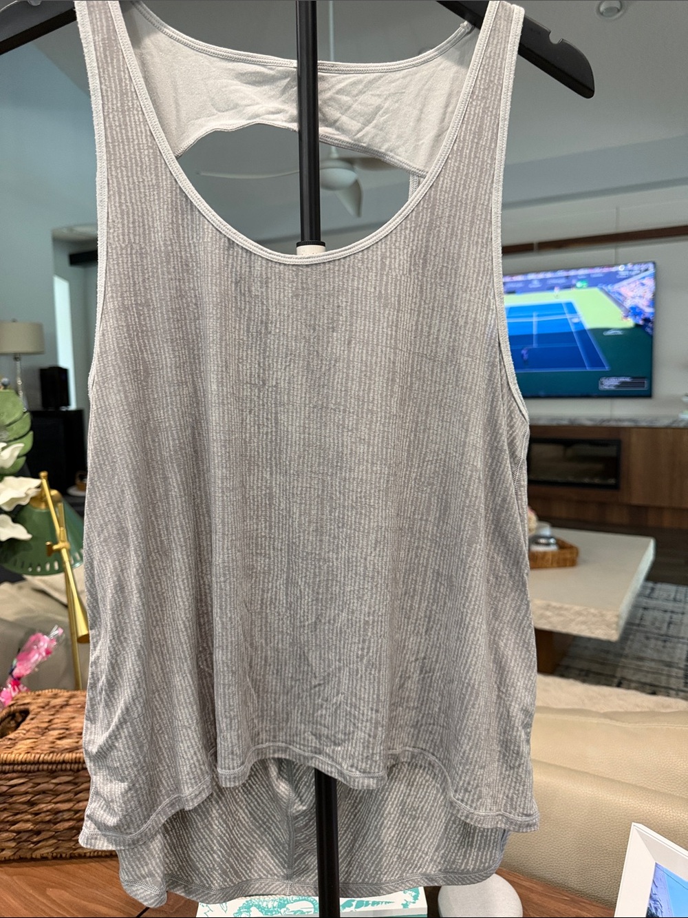 lululemon athletica Light Gray Ribbed Layered Tank